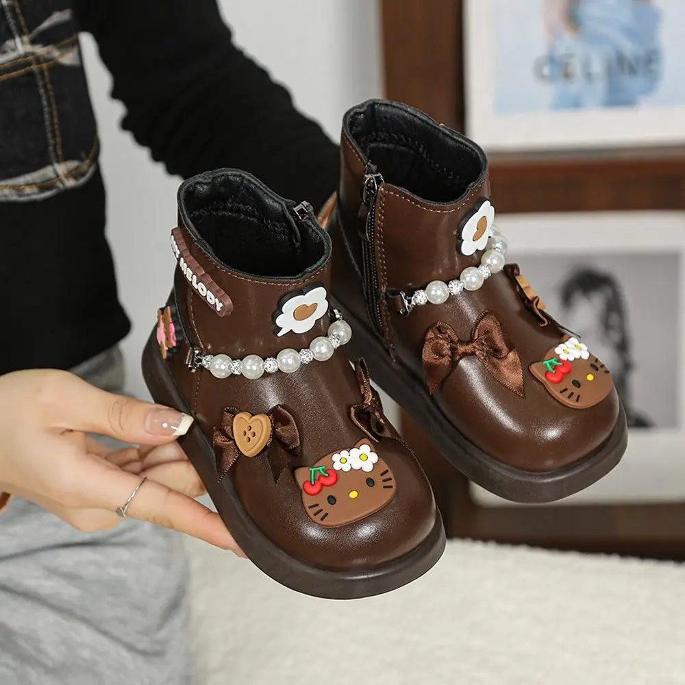 مرحبا كيتي سانريو الطفل فروي النعال الفتيات الفراء أحذية الأسنان الشتاء فتاة أحذية رياضية الرضع أحذية أطفال طفل الأطفال الأطفال