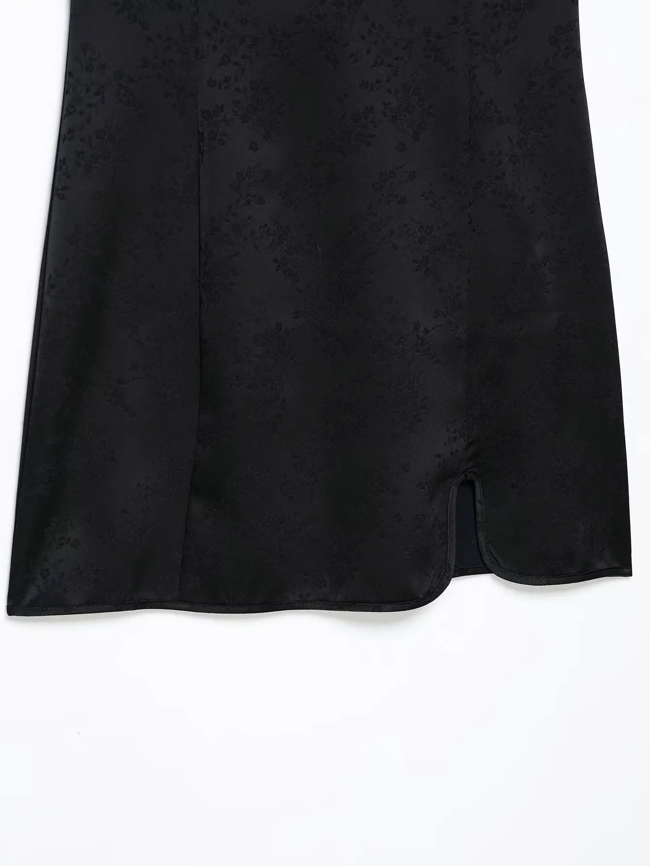 HH Elegantes Blumen-Jacquard Cheongsam Kleid Damen Stehkragen Kurzarm Qipao Minikleid Sommer Party Festival Freizeitkleidung – Detail 7
