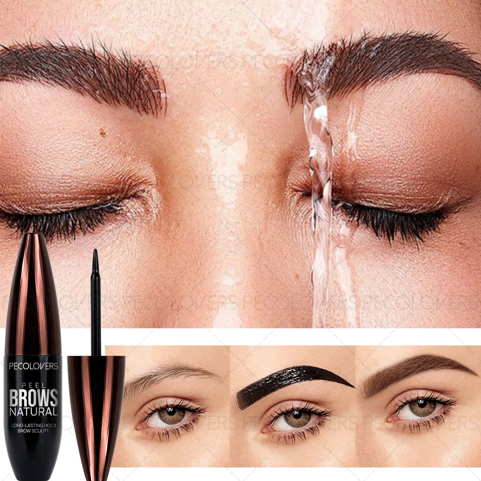 1 pezzo semipermanente, impermeabile, riempire e definisce le sopracciglia, ripresa rapida, crema per sopracciglia a strappo, crea un look audace per sopracciglia