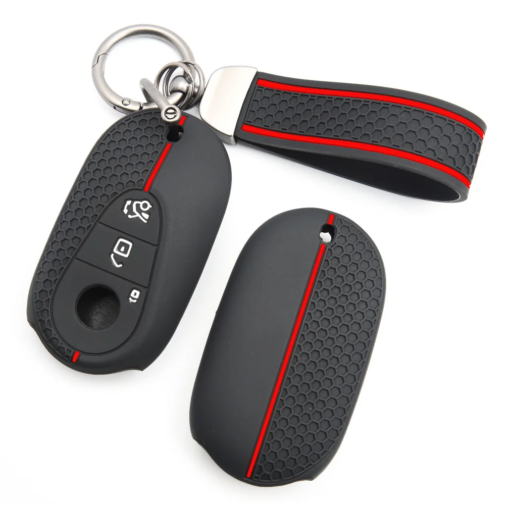 Key Case Cover With Keychain For Mercedes Benz C S A Class W206 W223 S350 C260 C300 S400 S450 S480 S500 Smooth Finish Daily Use