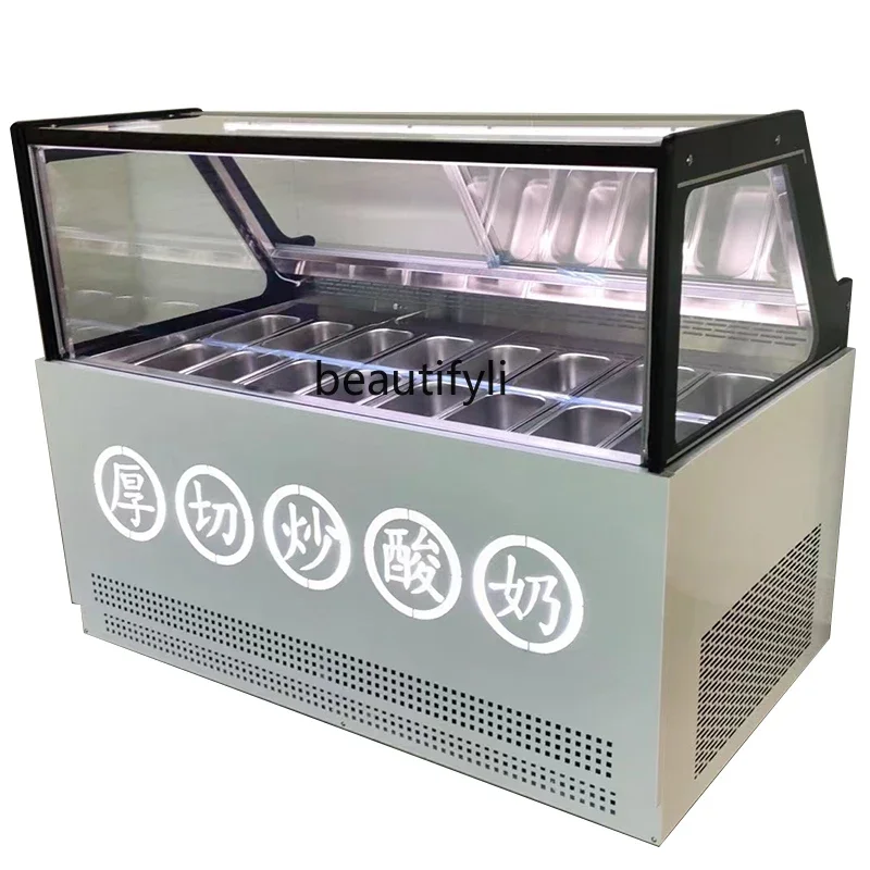 Ice Cream Display Case Italian Ice Cream Thick Cut Fried Yogurt Air Cooling Frostless minus 25 °