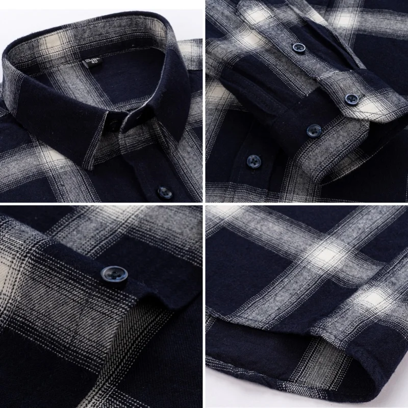 New Design Plaid Fashion Shirts For Men 100% Cotton Brushed Casual Comfort Regular Fit Versatile Multiple Colors Outdoor Blouses