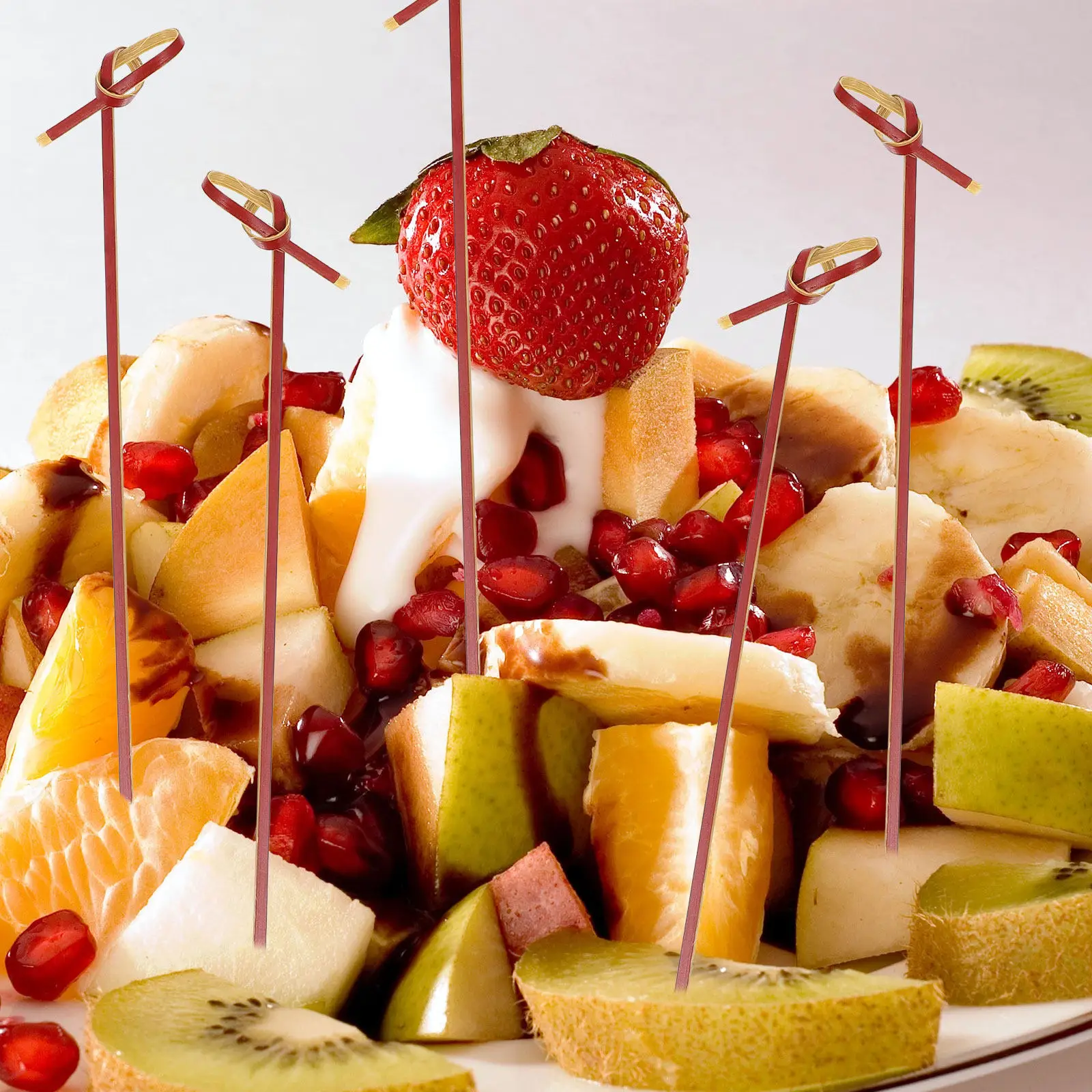 200 Palillos de Bambú Sostenibles para Cócteles, Palitos para Comida, Brochetas para Frutas, para Entretener Invitados, Suministros para el Hogar, Restaurantes y Banquetes