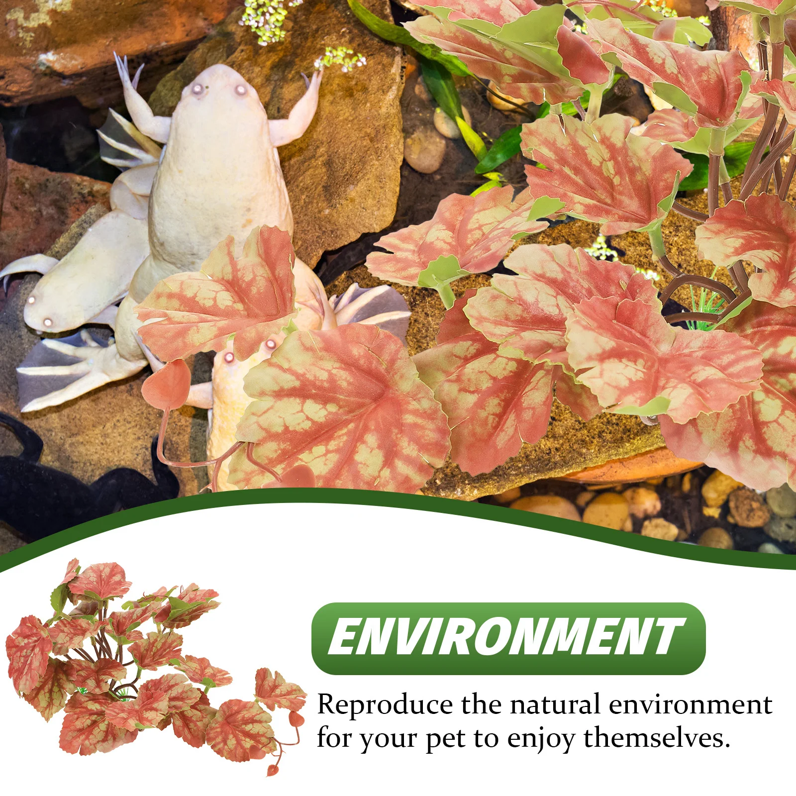 

Reptile Terrarium Artificial Plant Ornament Base for Fish Tank Decoration Lifelike Simulation Plant Leaf Decorative Aquarium