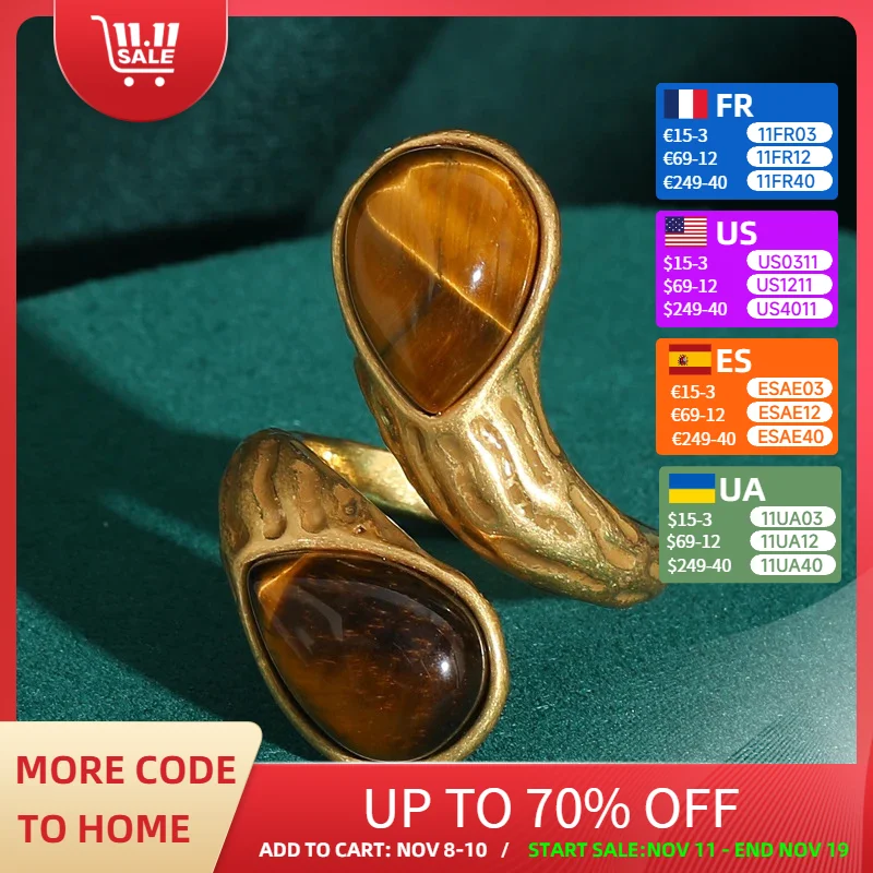 

Винтажные украшения, капли воды, тигровый глаз, камень, кольца, натуральные регулируемые женские антикварные роскошные золотые аксессуары в стиле ретро для девочек