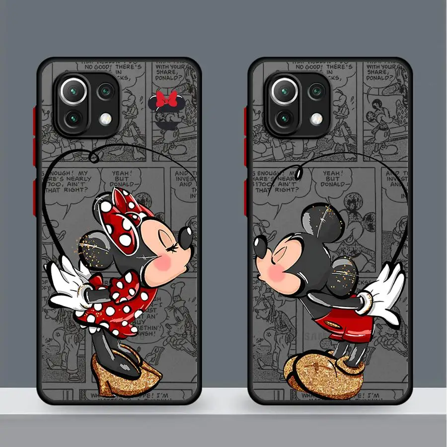 Disney Mickey Minnie Mouse Phone Case for Xiaomi Redmi 13C 12 5G 12C 10C 10 9 9A 9T A1 9C A2 Plus K40 Pro Matte Cover Funda