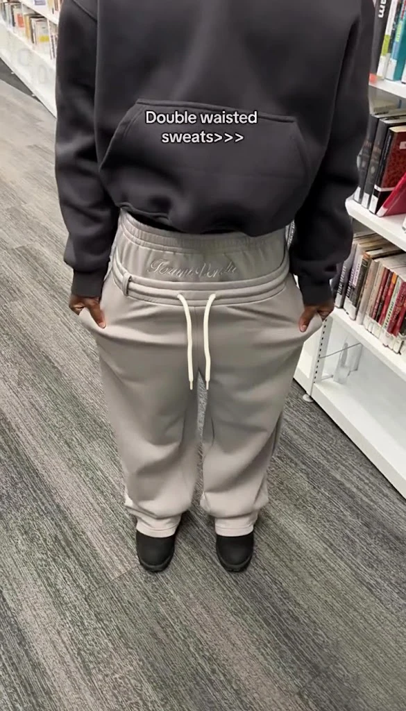 

Спортивные штаны с двойной талией Harajuku, свободные брюки Y2K, американские однотонные повседневные брюки с вышивкой букв в стиле хип-хоп, джоггер с завязками на талии