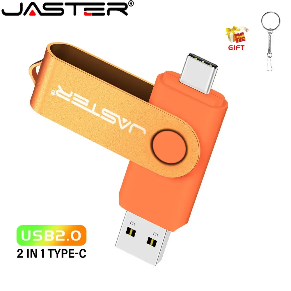 Type-c 2 in 1 Black USB Flash Drive 64GB Memory Stick Applicable to Computer Mobile Phone Dual- Rotating Creative Business Gifts