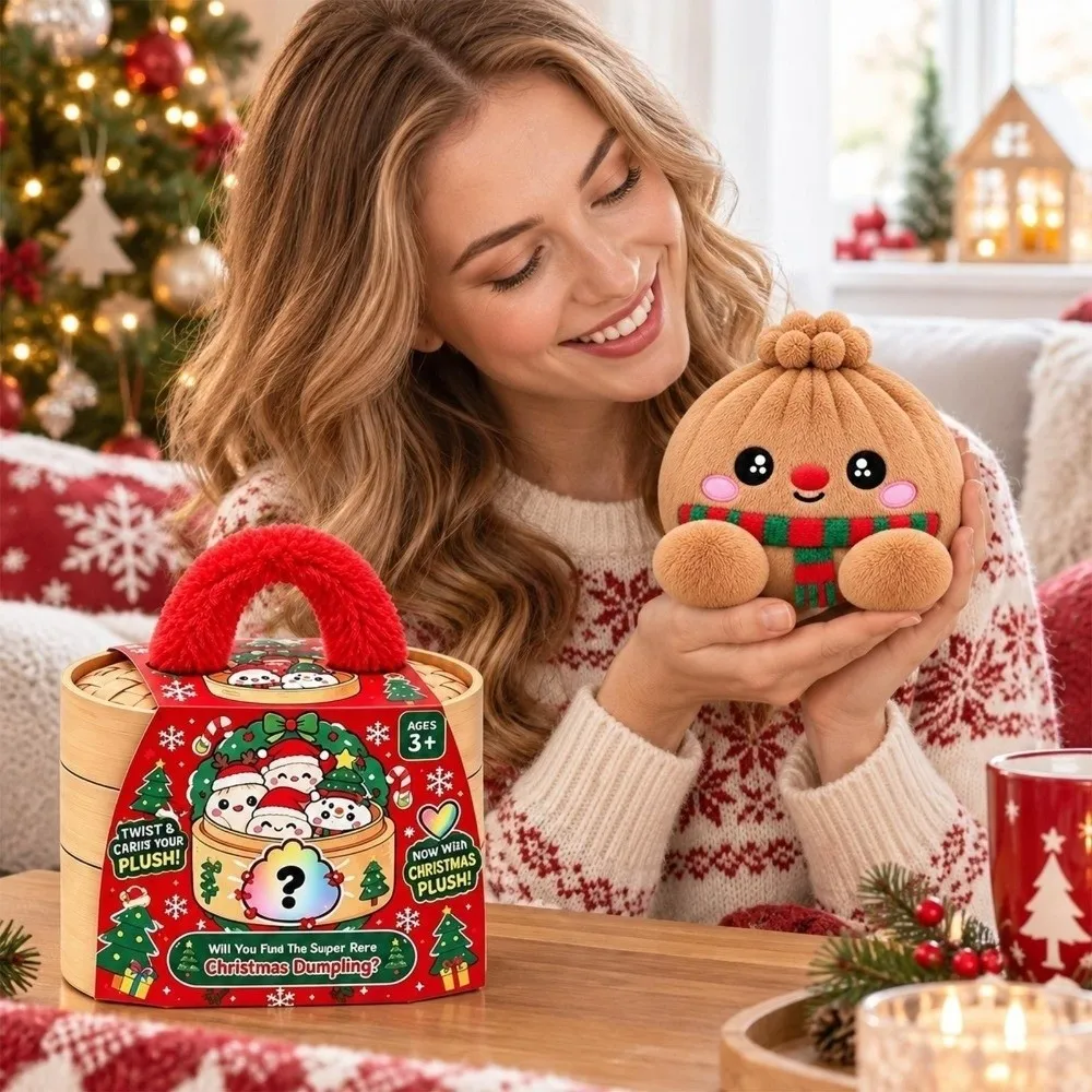 New Soft Christmas Dumpling Squishy Snowflake Pattern Squeezy Squeeze Toy Stress Relief Kids Gift