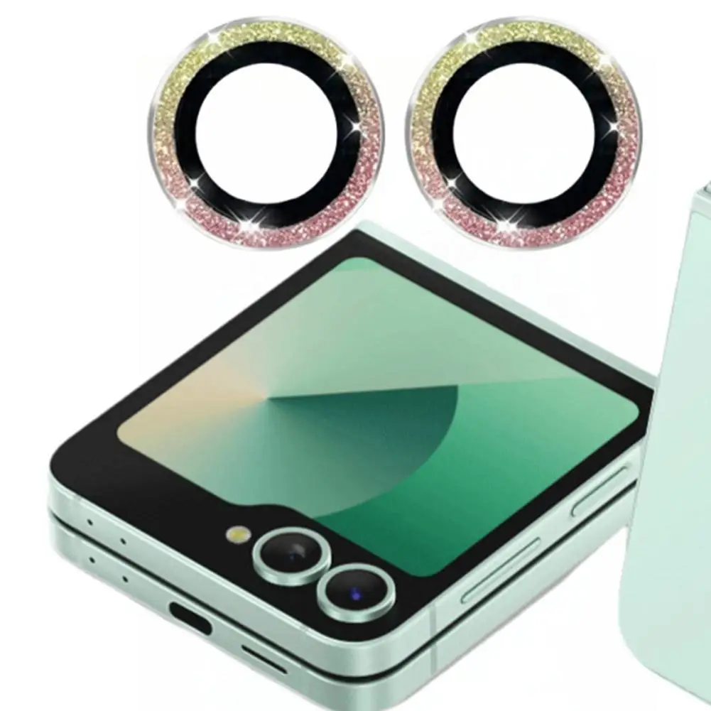 Glitter Lens Film for Samsung Galaxy Z Flip 6 Camera Anti Scratch Metal Eagle Eye Tempered Glass Camera Screen Protector Cover ﻿