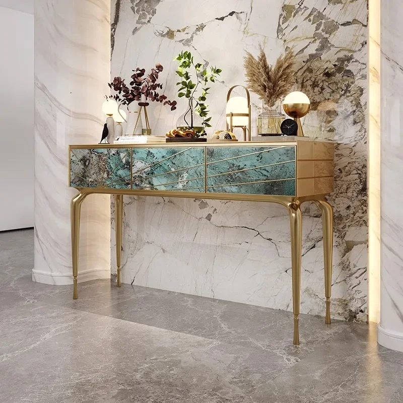 Italian light luxury entrance table, senior sense designer entering the house, facing the door entrance cabinet