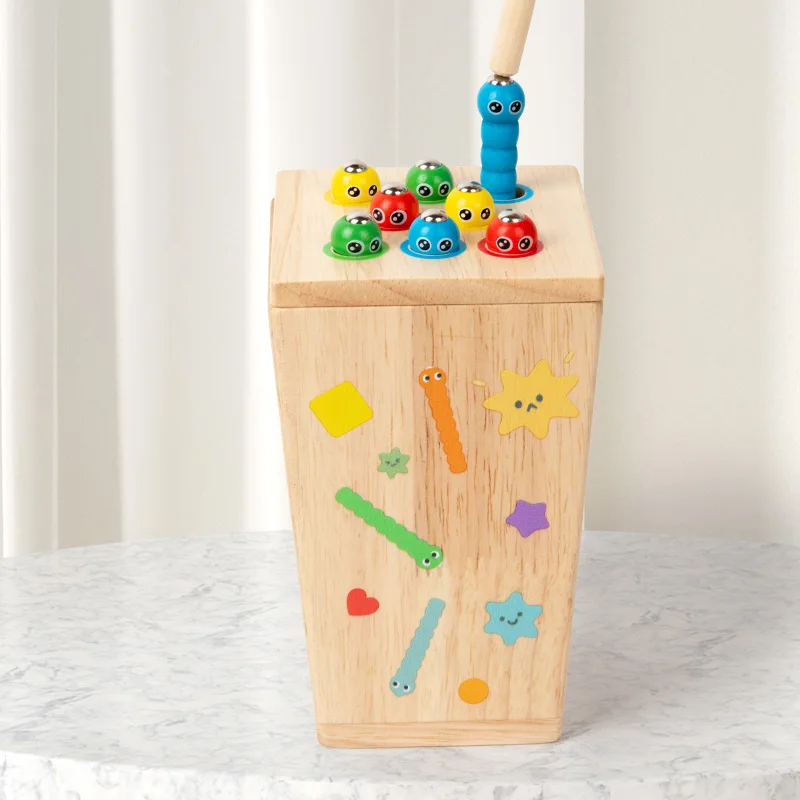 صندوق فرز الألوان الخشبي متعدد الوظائف 5 في 1 التعرف على الألوان في مرحلة الطفولة المبكرة والمهارات الحركية الدقيقة ولعبة تعليمية معرفية #4