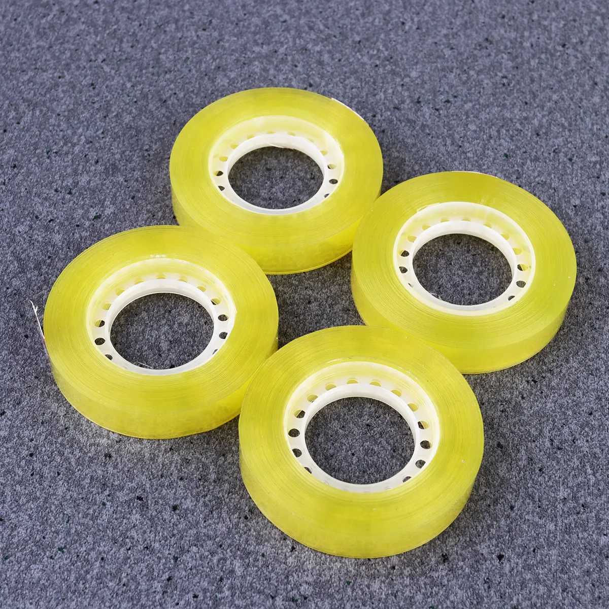 

12 Pcs Clear Tape Transparent Yellow Packing for School Shipping Sticky Adhesive Stationery Sealing