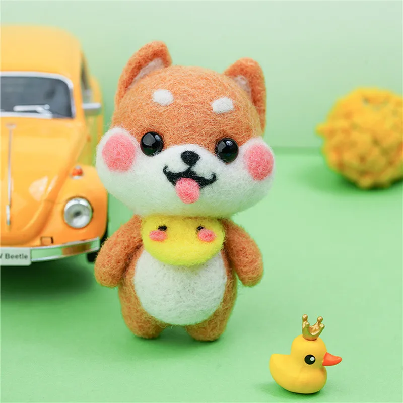 Creative Teddy Dog Cat Animal Wool Felting Package Material Handmade Toy Doll Felt Poked Unfinished DIY Arts Crafts Needlework