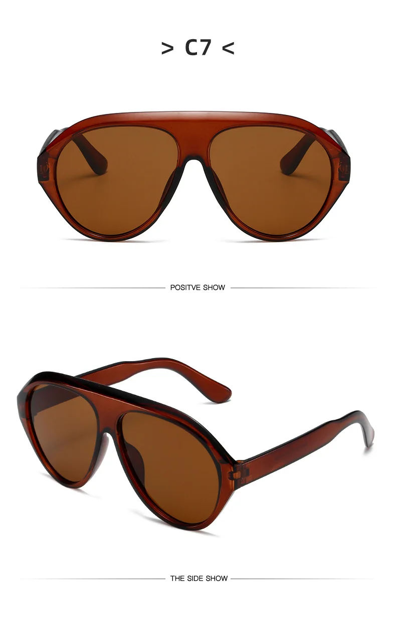 Übergroße Goggle-Sonnenbrille 2024 Damen Marken-Trend Sonnenbrille mit gelben Gläsern Herren Großrahmige Trend-Sonnenbrille UV400 802086 – Detail 21