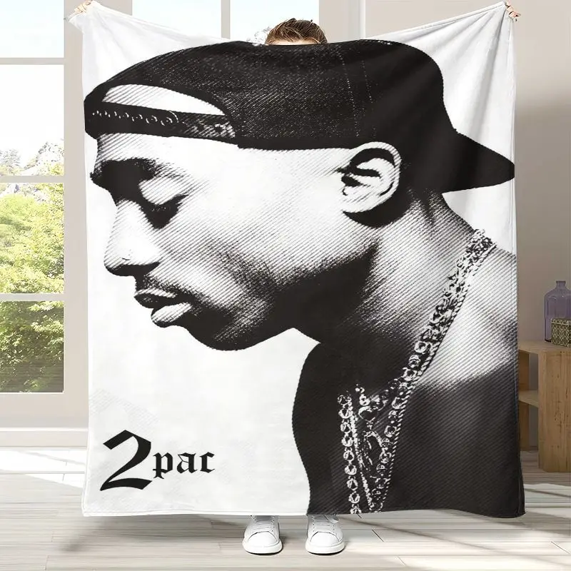 Tupac 2Pac Thug Life West Coast Rap Legend Flannel Throw Blanket,Cozy Warm Blanket for Bed,Sofa,Living Room,Picnic,Camping,Gift