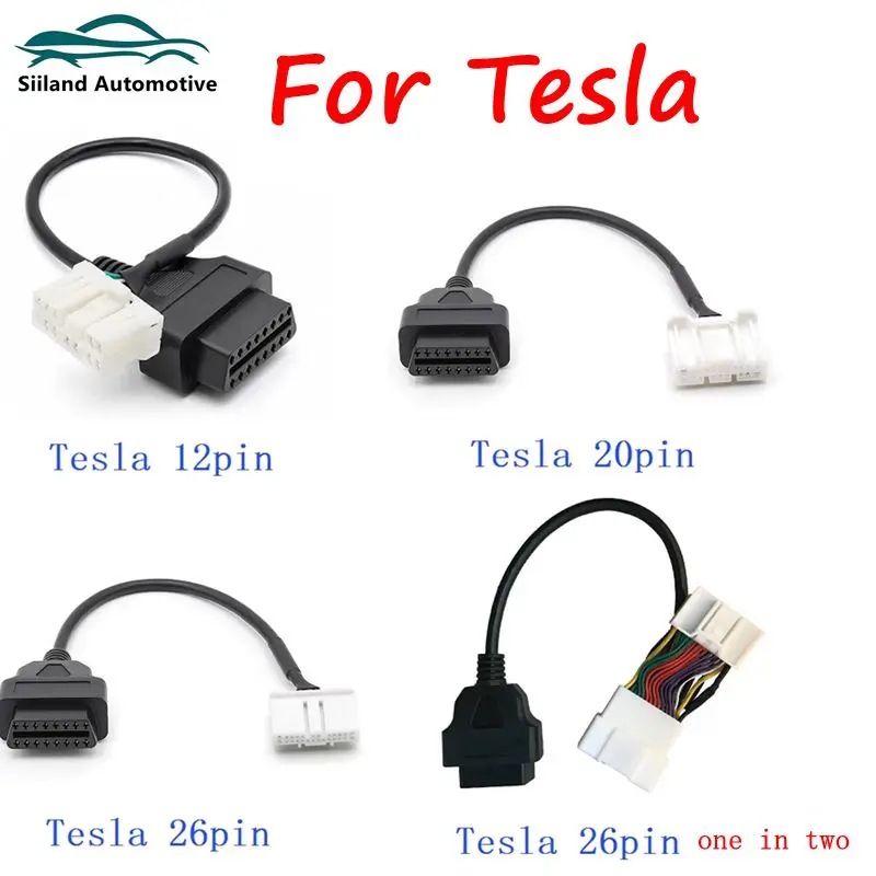 

Диагностический кабель для Tesla OBD2, 26Pin 20pin 12-контактный разъем для OBDII 16-контактный адаптер для Tesla Model S Model X Model 3 Model Y