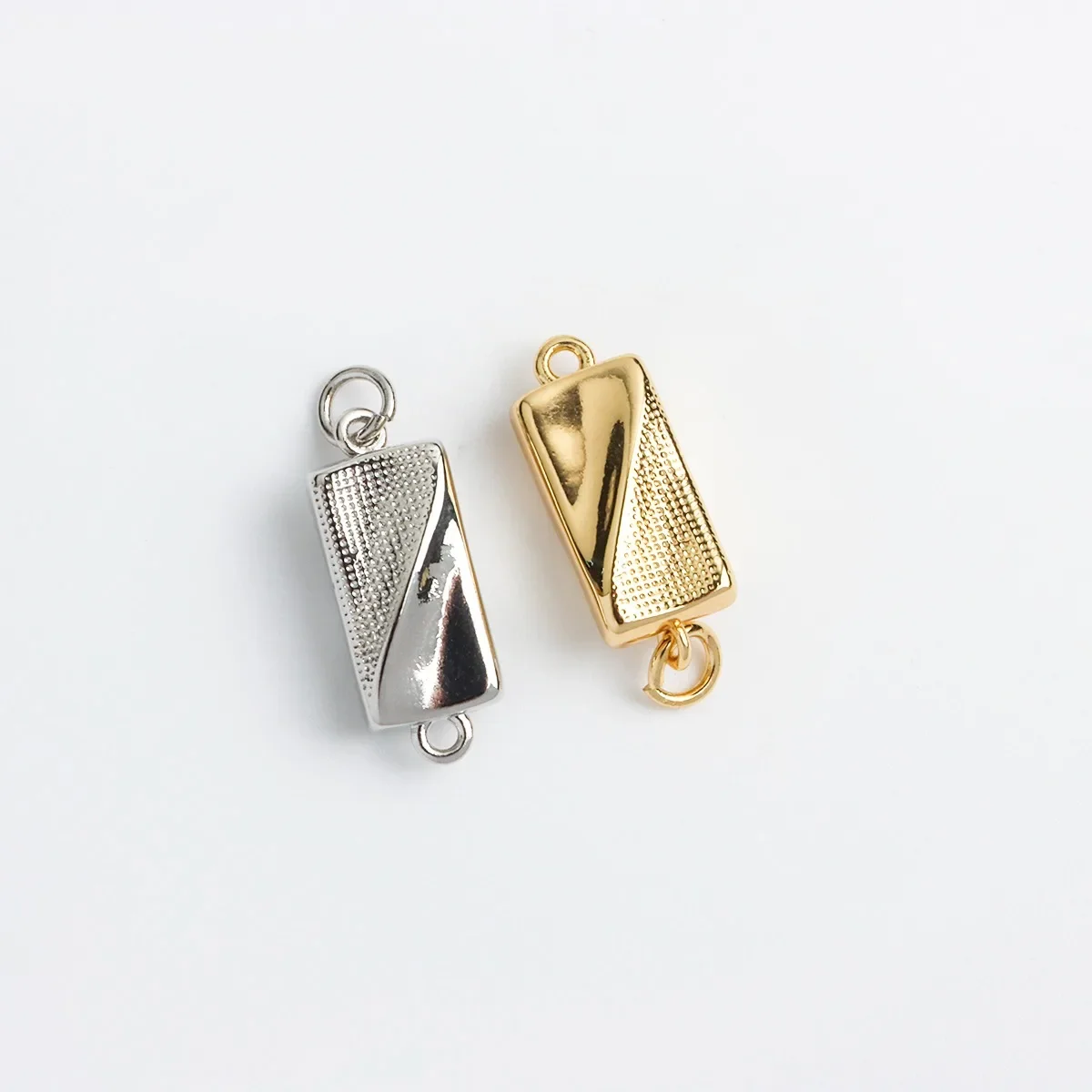 18K Gold-plated Twisted Twist Square Ingot Buckle Pearl Necklace Bracelet Press-type Stick Buckle DIY Accessories