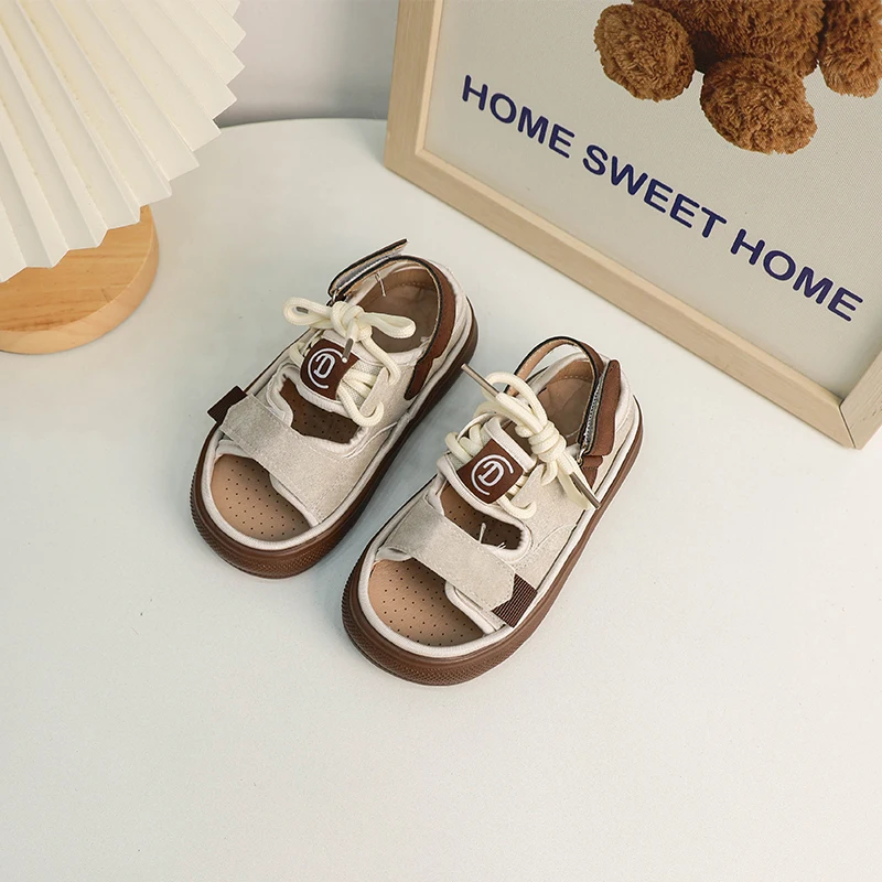 Beach Sandals Boys Brand Design Sporty Sneaker Sandalias Kids Summer Casual Thick Sole Breathable Flat Shoes