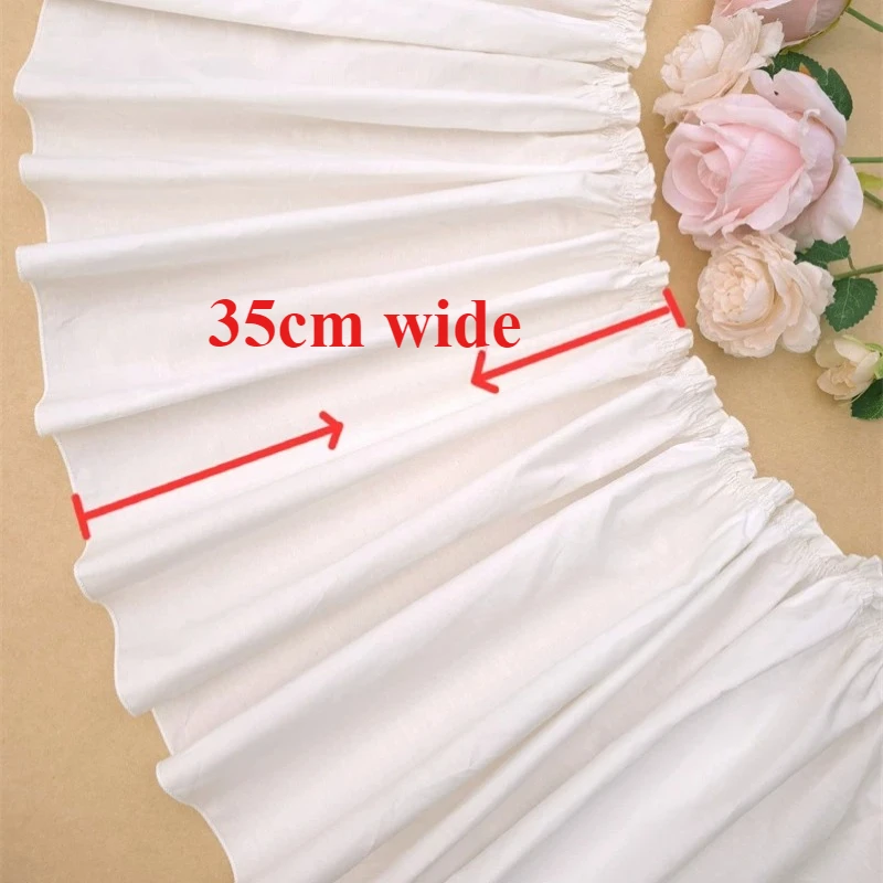 Weißer Dreischichtiger Plissierter Baumwollstoff Spitzen-Rüschenkragen Stickerei-Band DIY Hochzeitskleid Puppenkleidung Zubehör – Detail 12