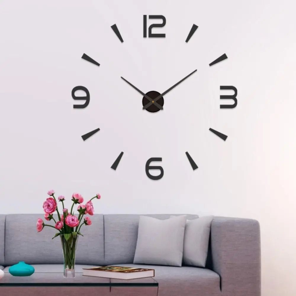Frameless DIY Wall Clock Acrylic Wall Mechanism Night Light Arrows Decal Wall Decoration Without Punching Home Silent Clock
