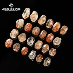 1 Pc Natural Black Super Seven Rutilated Quartz Faceted Irregular Shape Bead for Jewelry Making DIY Necklace Bracelet Accessory