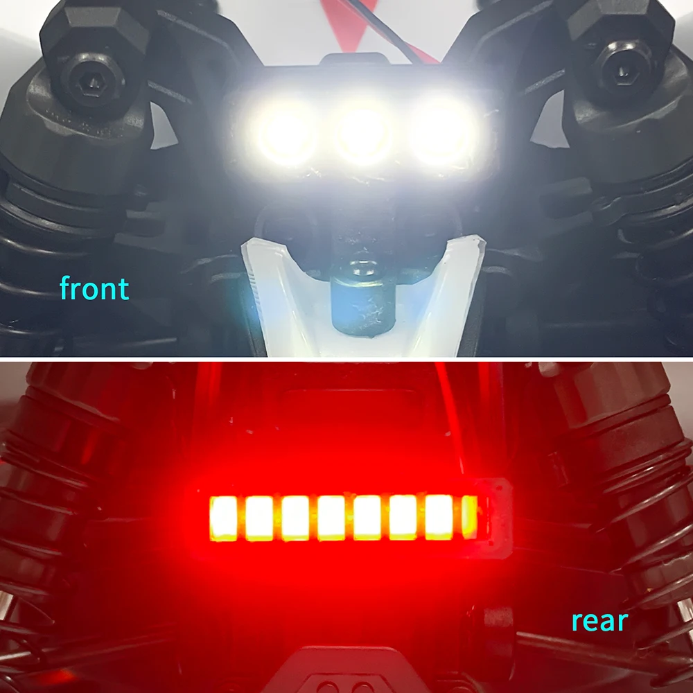 

AXSPEED Front Rear Light Set LED Light Spotlights Headlight Taillight for 1/18 A-RRMA Typhon Grom Small Scale Buggy Parts