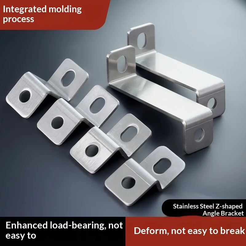 3PCS Stainless Steel Corner Code Buckle Pre Embedded Wall Z-type Fixing Parts Right Angle Connecting Parts Hardware Accessories