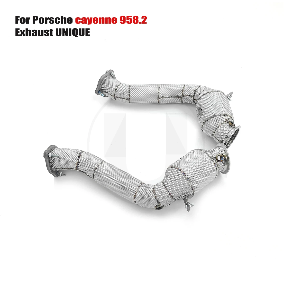 

UNIQUE For 2014-2017 Porsche Cayenne 958.2 3.0T 3.6T 4.8T With insulator downpipe With cat/without cat exhaust pipe