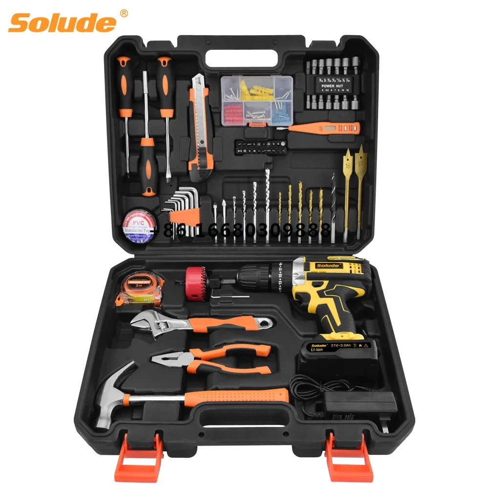 

112 Piece Drill Machine Set Hand Tools Construction Outdoor Survival Cordless Tool Kits Power Tool Combo Kits