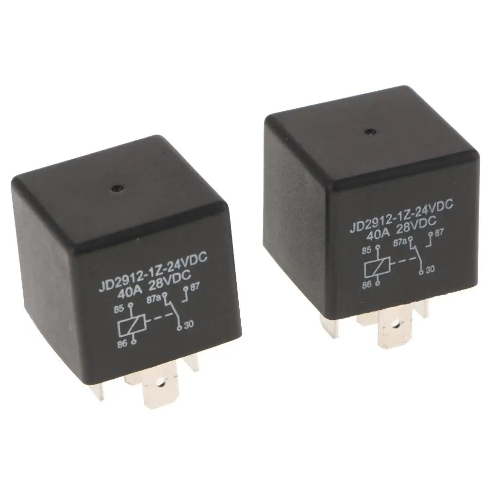 2x Universal Car Automotive Truck 24V DC 40Amp AMP Relay 5Pin Black