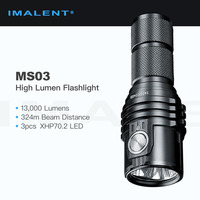 Imalent MS03 High-Lumen Flashlight, 3pcs XHP70.2 LEDs,13,000 Lumens 324m Beam Distance, 21700 Battery, Compact, Portable