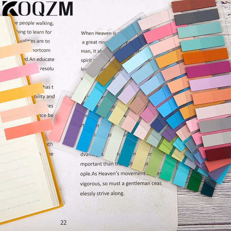 1set Transparent Fluorescent Index Tabs PET Sticky Note For Page Marker Planner Stickers Office School Students Supplies