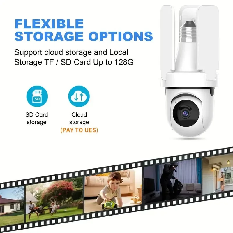 Bulb Cam 2MP/4MP E27 E26 Surveillance Camera Night Vision Wifi Home Security IP Camera AI Human & Vehicle Detection