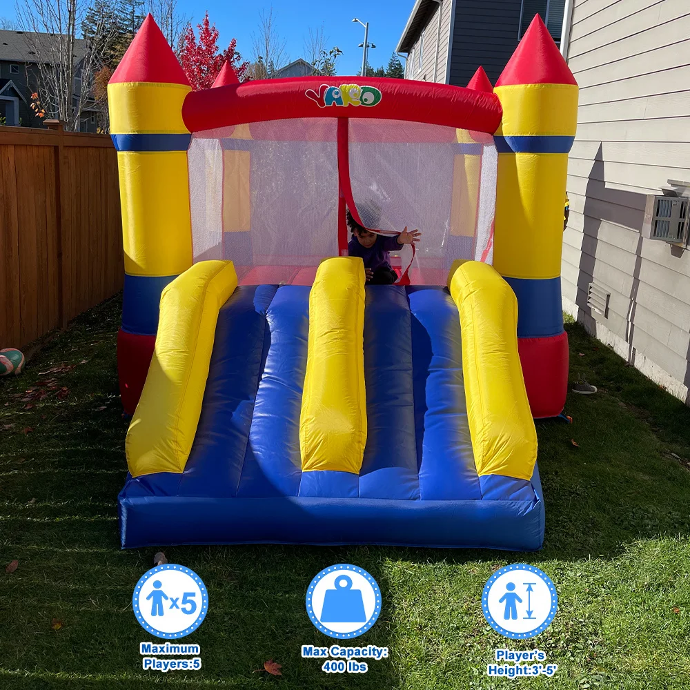 YARD Bounce House Dual Inflatable Bounce House for Outdoor Indoor Party, Made of Nylon and Vinyl Extra Thick Bouncing Floor