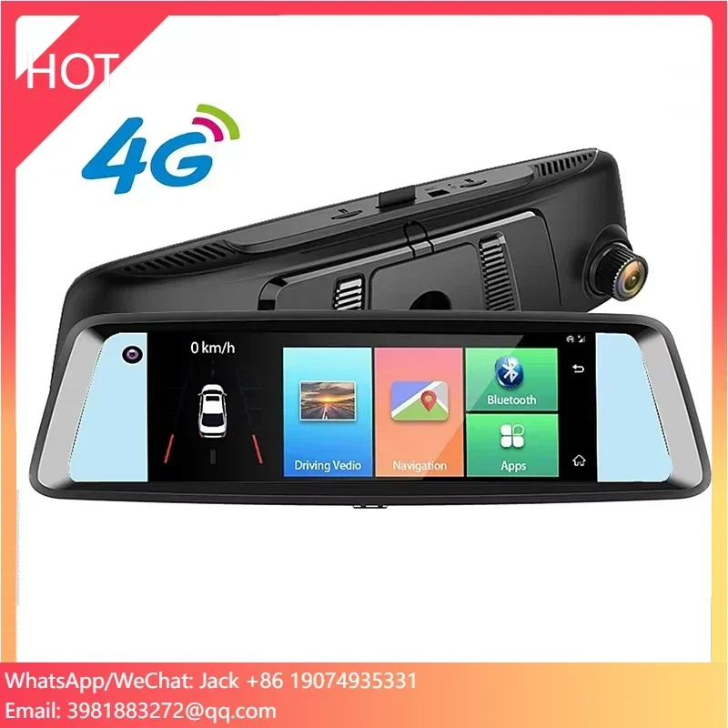 Cámara con espejo 4g Dash Cam A10 1080P IPS Wifi compatible con aplicación de teléfono móvil Smart Adas Dash Cam 7 pulgadas 70mai Android 8,1 OS 7"