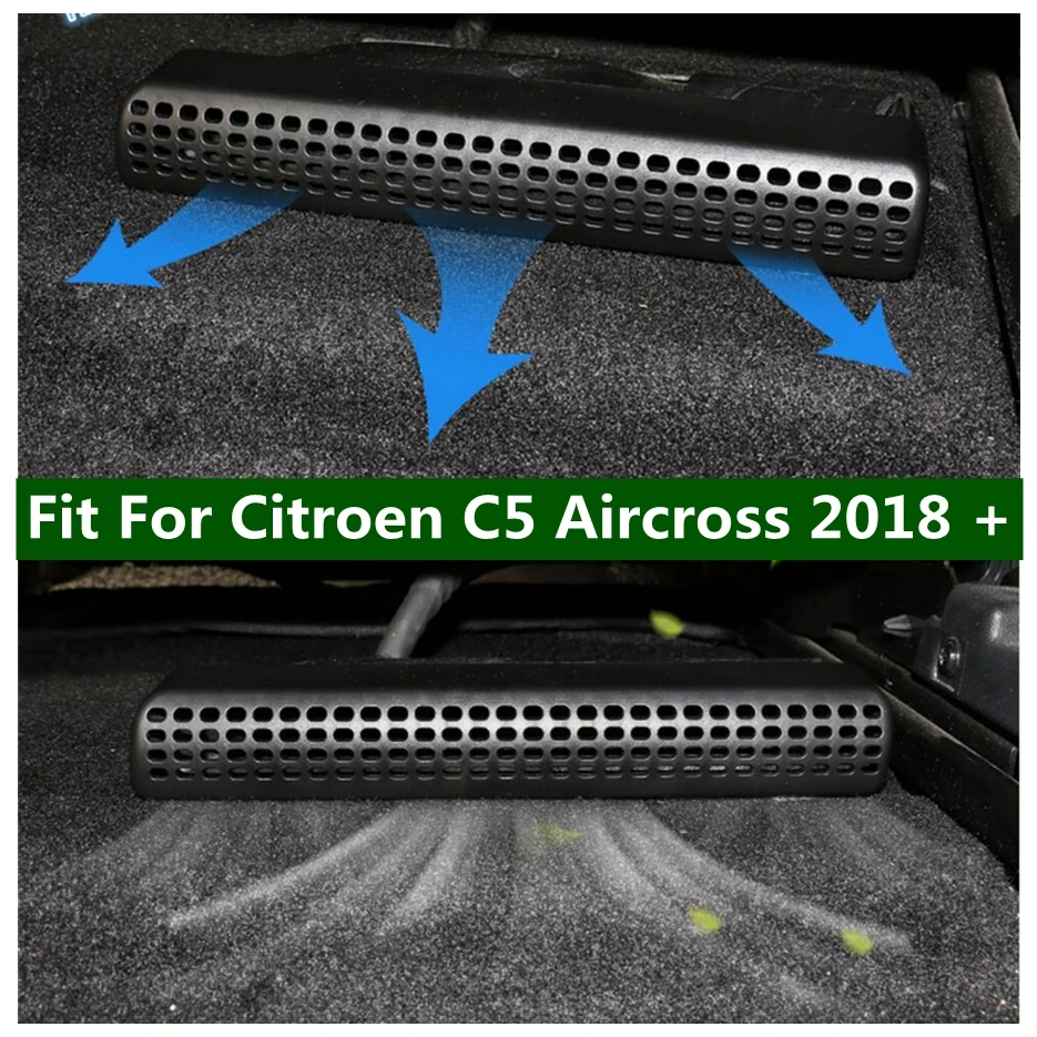 

Black Under Seat Floor Rear Air Conditioner Duct AC Vent Cover Net Outlet Trim Accessories For Citroen C5 Aircross 2018 - 2024