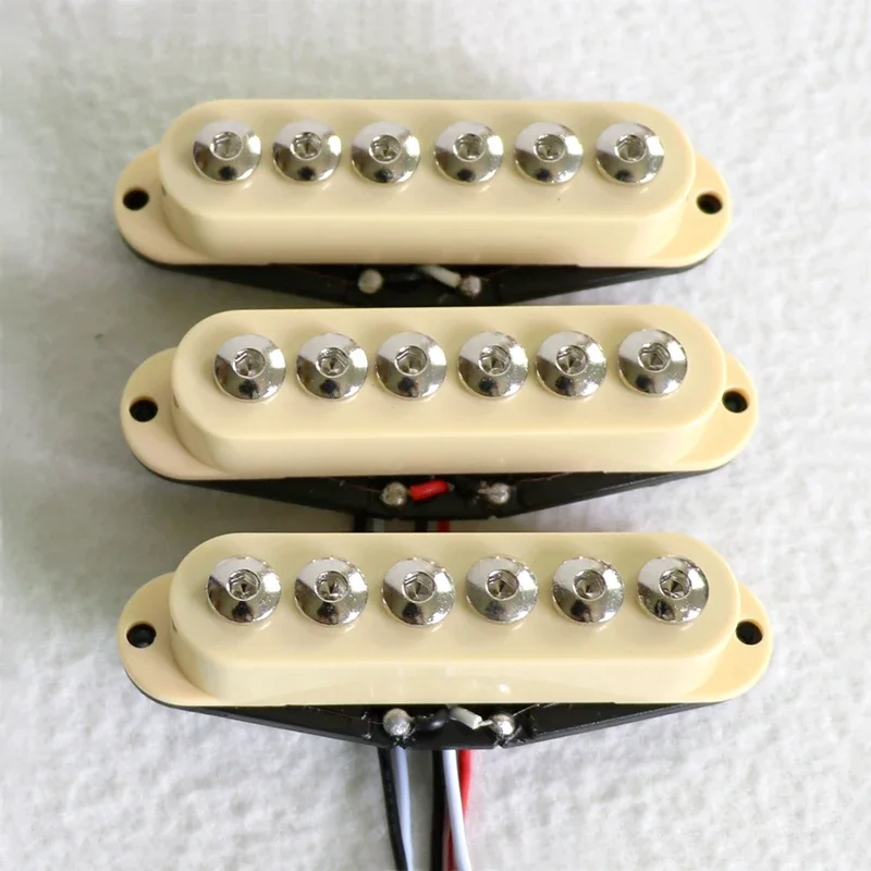 Donlis Large Hex Pole Piece Single Coil ST Guitar Pickups With Ceramic Magnet Bar For SSS Electric Guitars