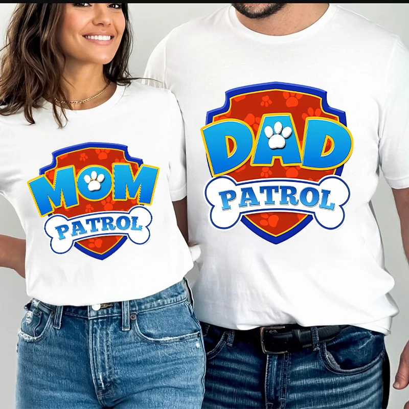 Paw Patrol Parent-child T-shirts Anime Cartoon Cute Parent Child Clothing Men Women Family Summer Fashion Short Sleeved Shirt