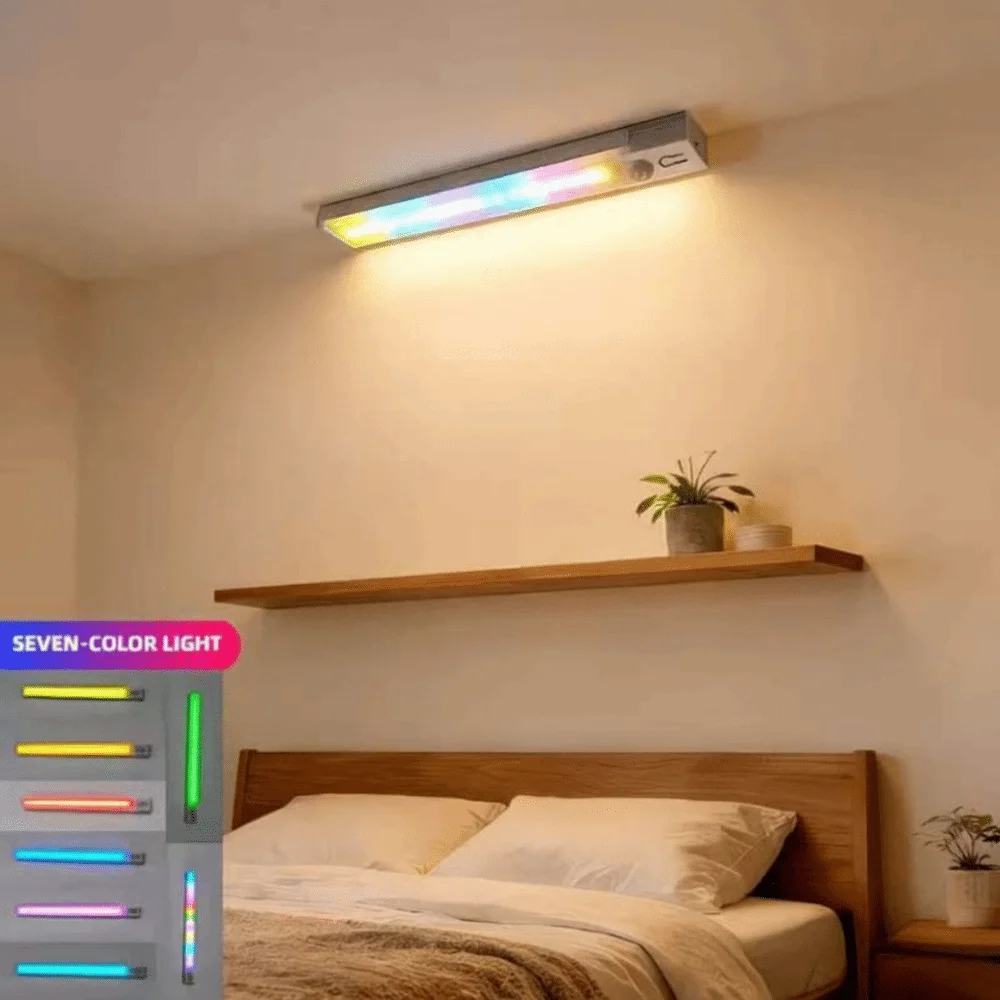 

Красочная градиентная хроматическая лампа для шкафа с функцией зарядки, инфракрасным магнитным креплением, атмосферным светом и крутым дизайном