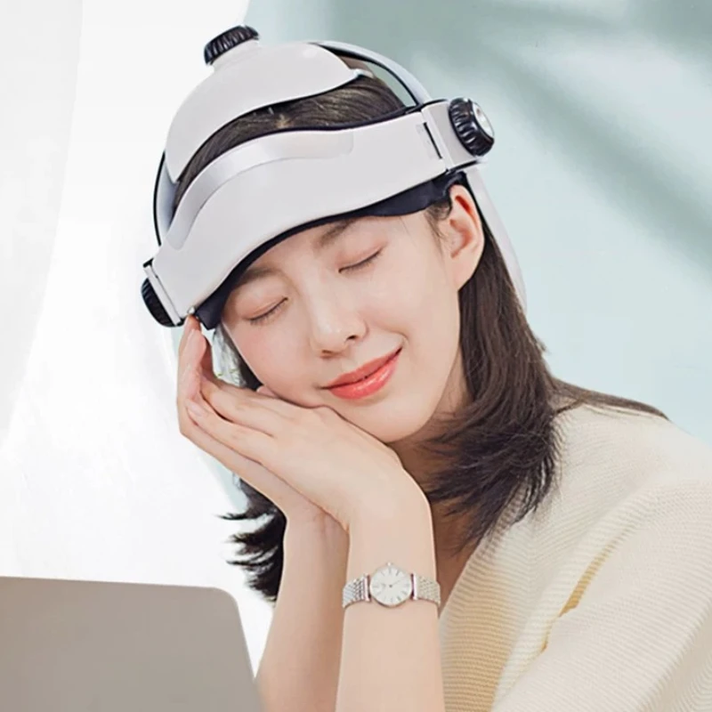 

Airbag Head Massager Intelligent Pressure Scalp Device Warm Heat Multi Vibration Soothing Music Migraine Meridian Tool Home
