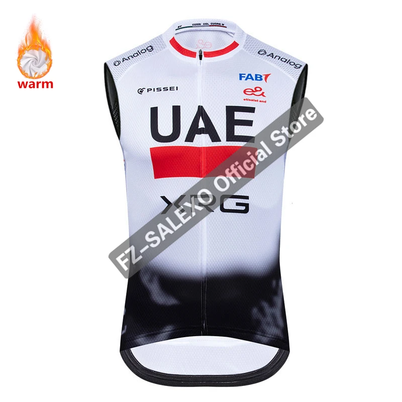 2026 UAE Winter Sleeveless Cycling Vest Men Thermal Fleece Road Bike Motorcycle Top Jackets Warm MTB Sleeveless Cycling Clothing