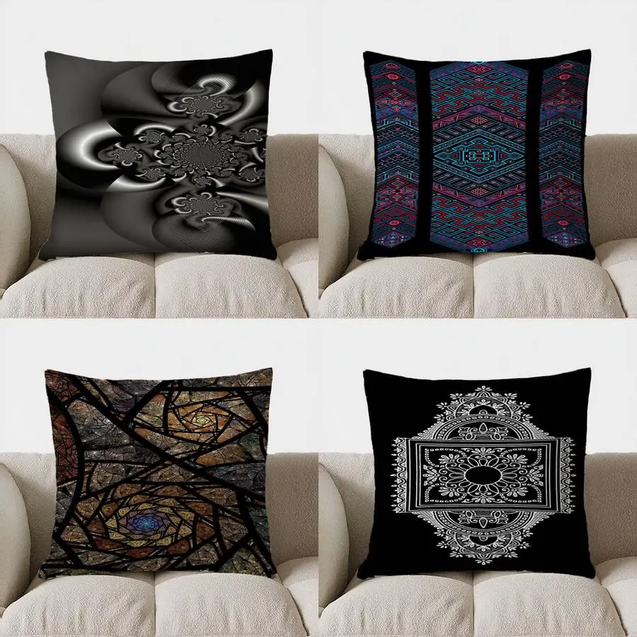 

Home Decor Futuristic Black Abstract Pillow Pattern Cushion Cover Suitable for Sofa Bedroom Car Pillow Cover