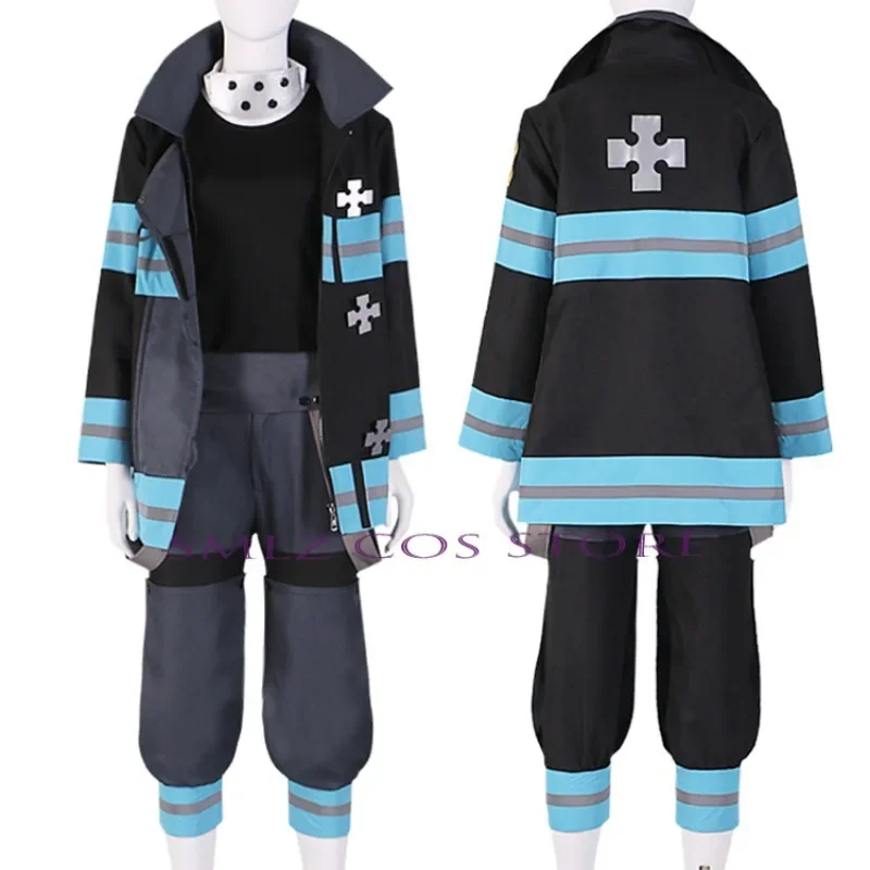 Maki Oze Cosplay Anime Manga Fire Force Shinra Kusakabe Costume Uniform Set Halloween Party for Woman