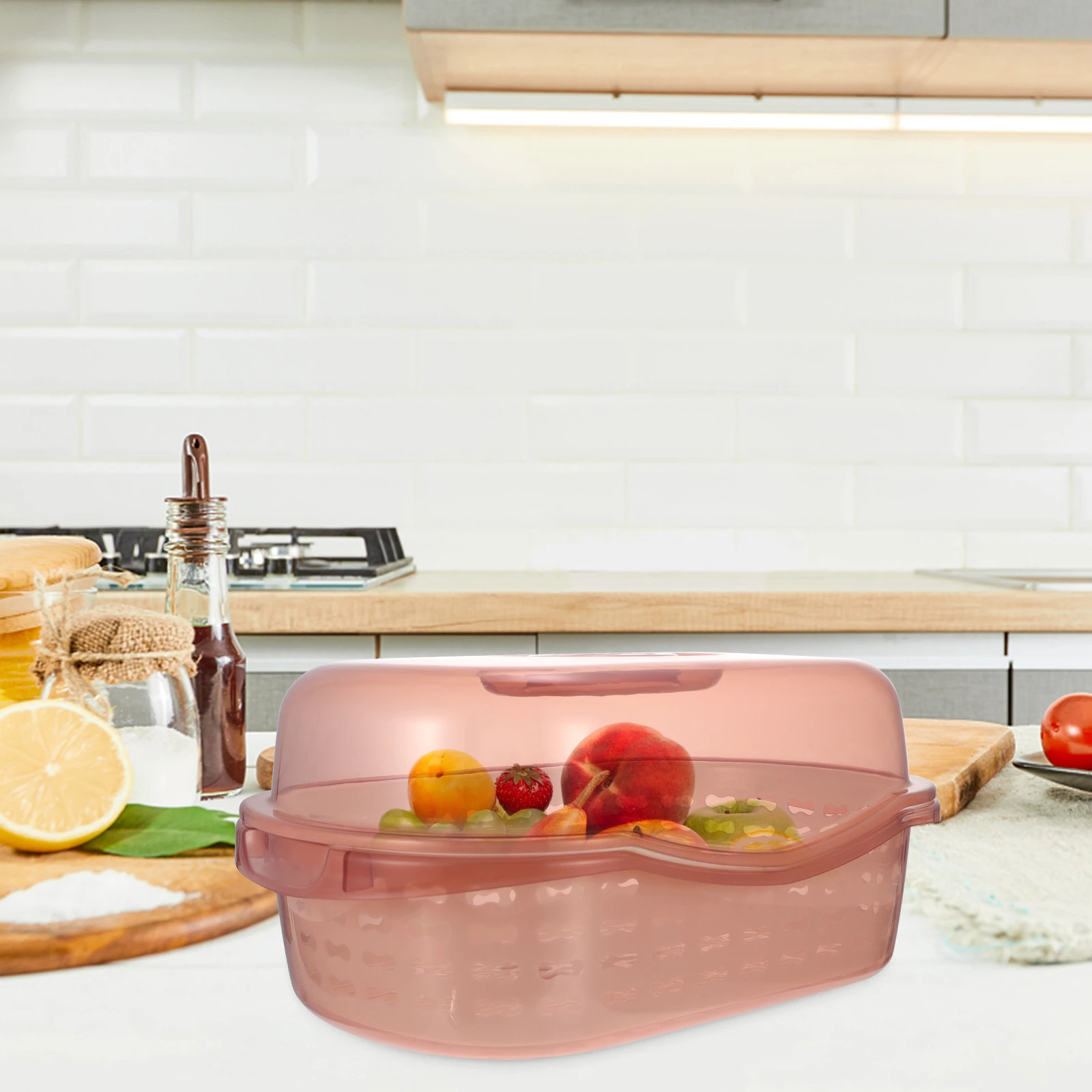 

1pc Colander Lid Kitchen Strainer Basket Pp Bottle Drying Box Double Layer Drain Basin Washing Bowl Fruit Vegetable Kitchen
