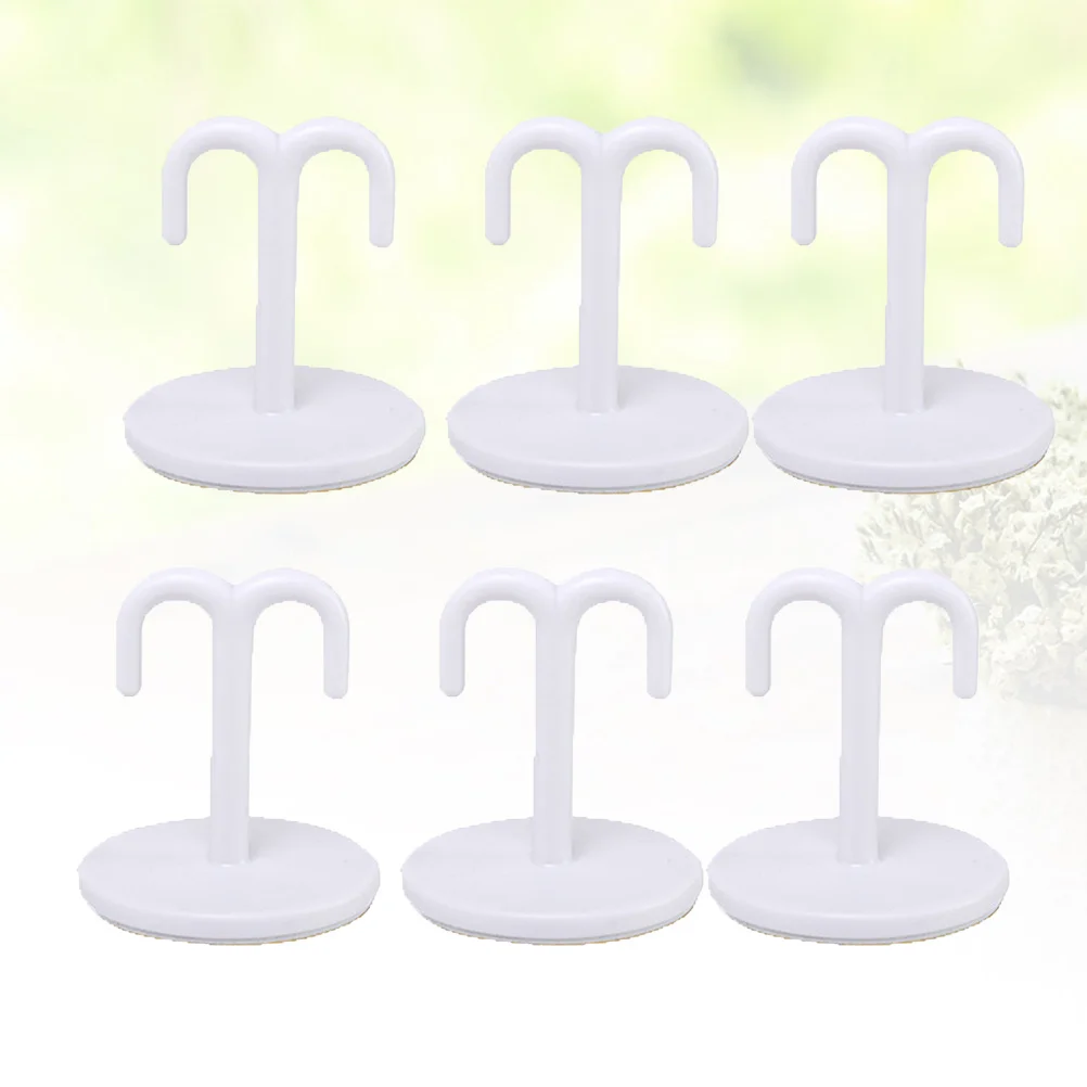 

6Pcs Overhead Hooks Durable Adhesive Strong Cabinet Clothes Hooks Towel Robe Hangers for Closet Kitchen Bathroom Garage