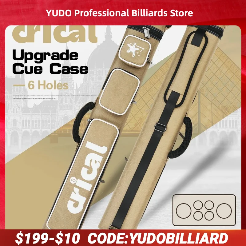 

CRICAL чехол для кия, сумка 2x4, 6 отверстий, жесткий чехол для бассейна, длина 86 см, ткань Оксфорд, прочный чехол для переноски бильярдных палок, аксессуары для бильярда