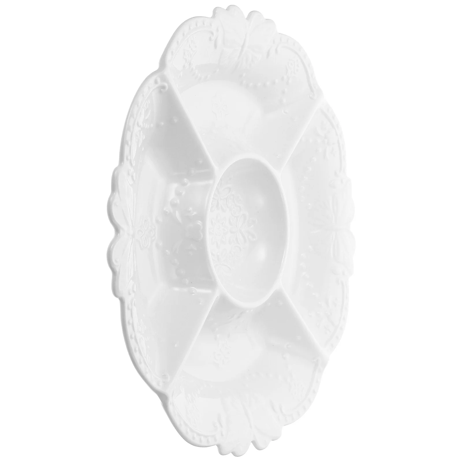 Ceramic Fruit Plate European Style Food Storage Container Premium Material Dessert Snack Holder Bright Color Smooth Surface Home