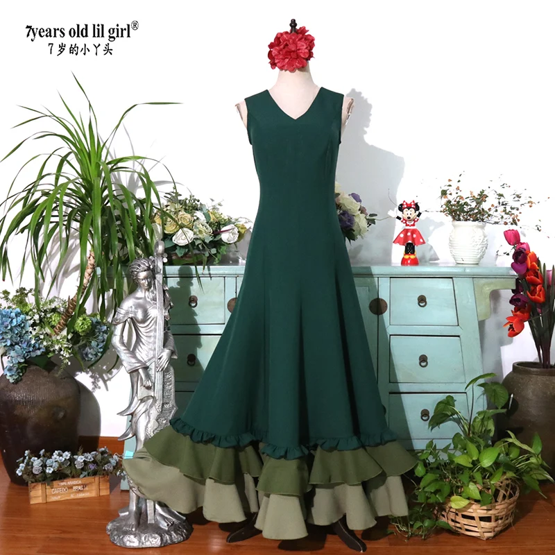 Spaanse Dansjurk Flamenco Oefenrok Draag Dames EK14