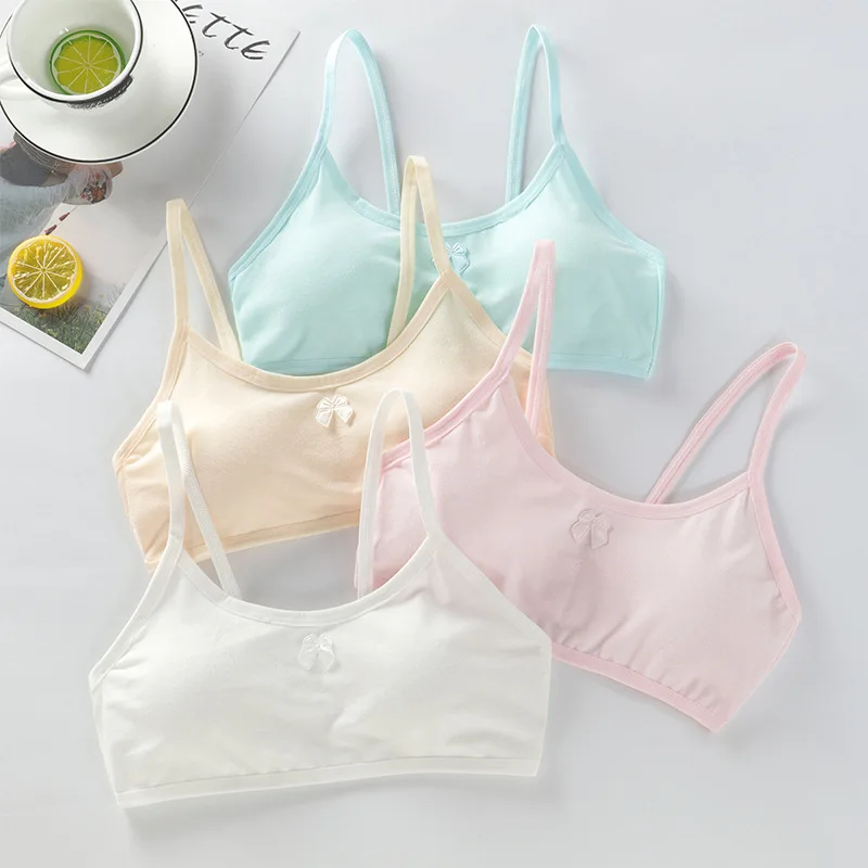 

Teenagers Bra Tops Crop Teens for Girls Underwear Young Children's Training Bra Soft Cotton Small Vest Without Steel Ring